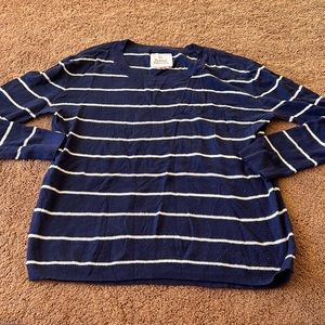 So Perfect Pullover navy and white stripe lightweight sweater